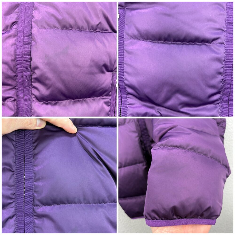 Tory Burch Sport Jacket Womens Extra Small XS Purple Down Puffer Cropped Satin 2 - Picture 8 of 11
